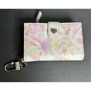 Betsey Johnson Keychain Card Wallet Pink Yellow Purple Roses Floral Pastel